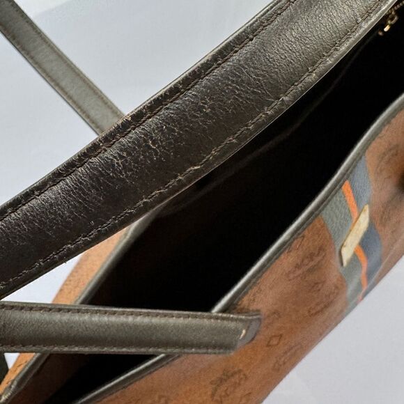 MCM Visetos Striped Shopper Tote Bag - Picture 12 of 16